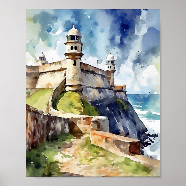 Castillo San Felipe del Morro San Juan Puerto Rico Poster (Framsidan)