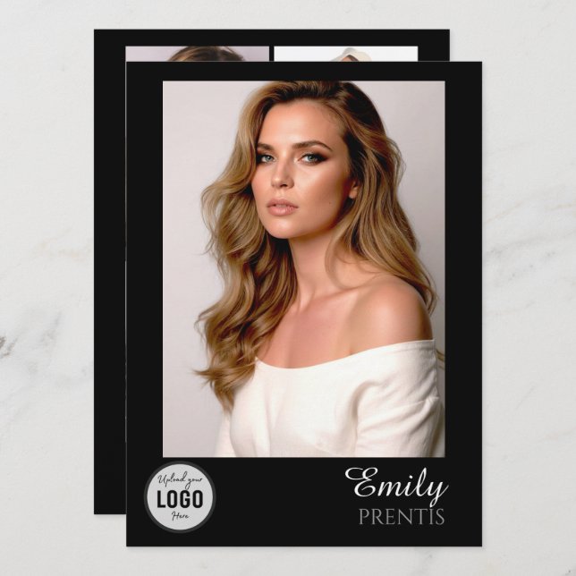 Casting Call Comp Cards | 5 Photos with Logo Inbjudningar (Fram/baksida)