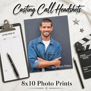 Casting Call Headshots - Full Bleed 8x10 Lt Text Fototryck