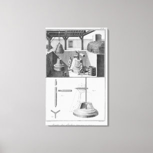 Casting klockor, illustration från Encyklopedia Canvastryck
