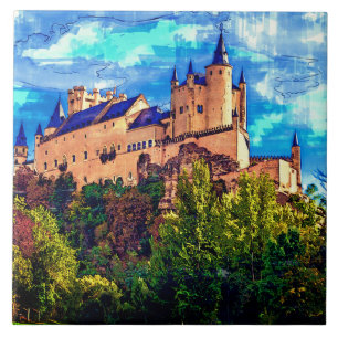 Castle Alcazar, Segovia, Spanien. Kakelplatta