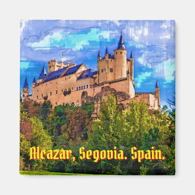 Castle Alcazar, Segovia, Spanien. Magnet (Framsidan)