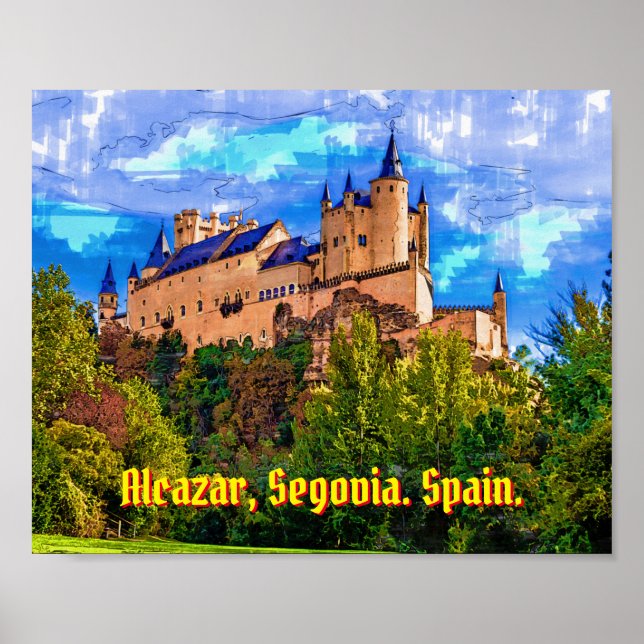 Castle Alcazar, Segovia, Spanien. Poster (Framsidan)