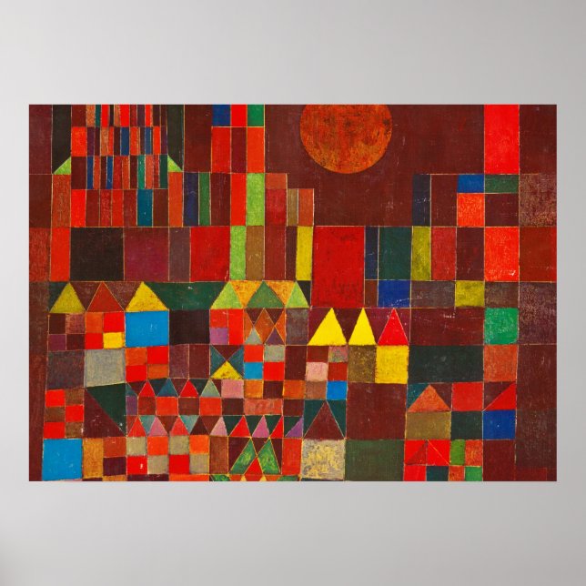 Castle and Sol, 1928 av Paul Klee Poster (Framsidan)