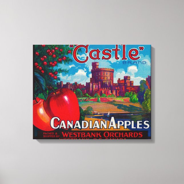Castle Apple Label - Westbank B.C. Kanada Canvastryck (Framsida)