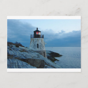 Castle Backe fyr- Newport, RI-kort Vykort