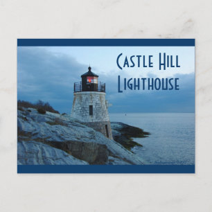 Castle Backe fyr- Newport, RI-vykort Vykort
