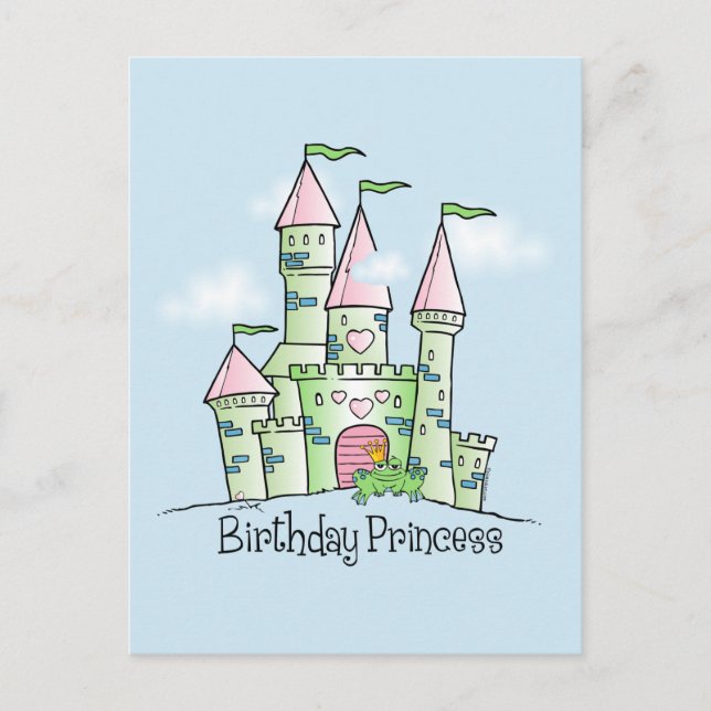 Castle Birthday Princess Vykort (Framsida)