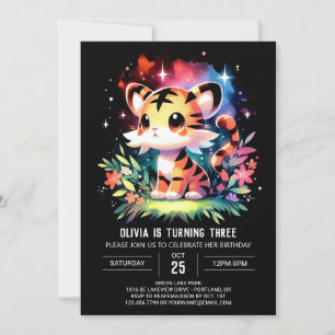 Castle Boho Tiger Birthday Inbjudningar