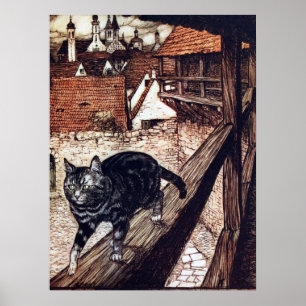 Castle Cat av Rackham Poster