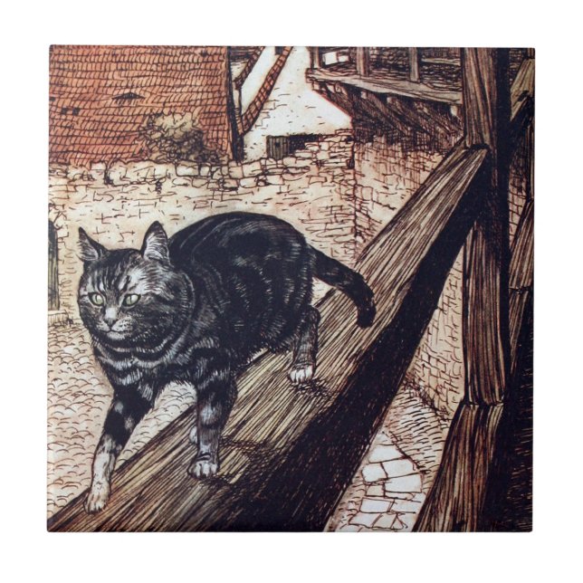 Castle Cat Rackham Illustration Kakelplatta (Framsidan)
