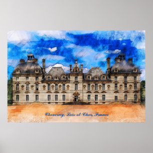 Castle Cheverny, Loire valley, Frankrike. Poster