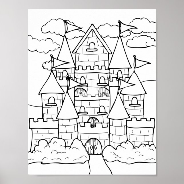 Castle Coloring Page Poster (Framsidan)