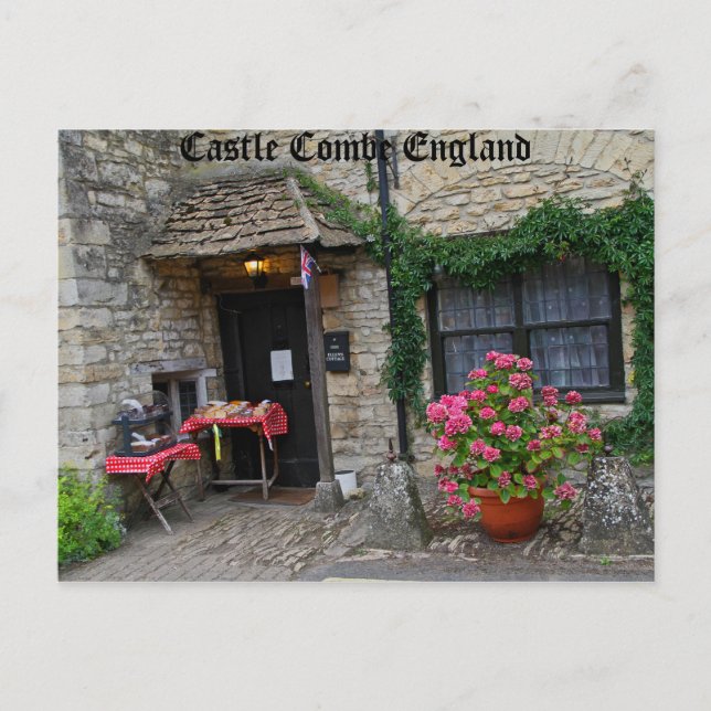 Castle Combe England, fotografi på vykort (Framsida)