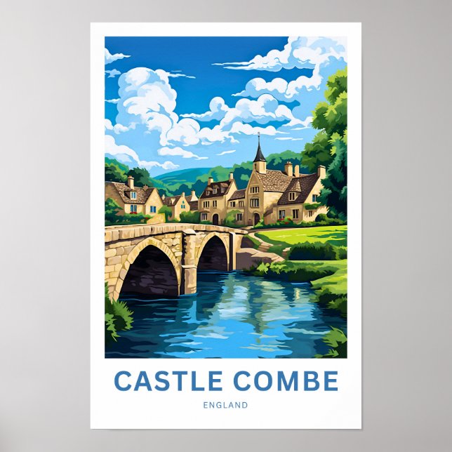 Castle Combe England Travel Print Poster (Framsidan)