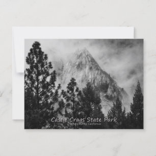 Castle Crags Moody Black and White Vykort