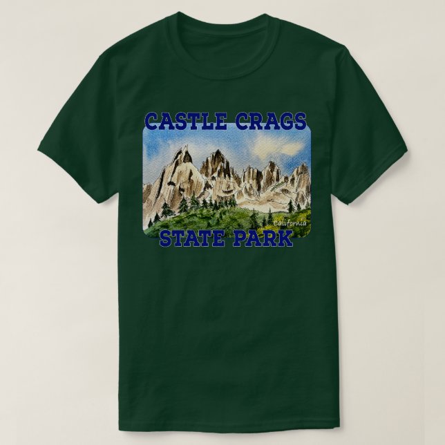 Castle Crags State Park California T Shirt (Design framsida)