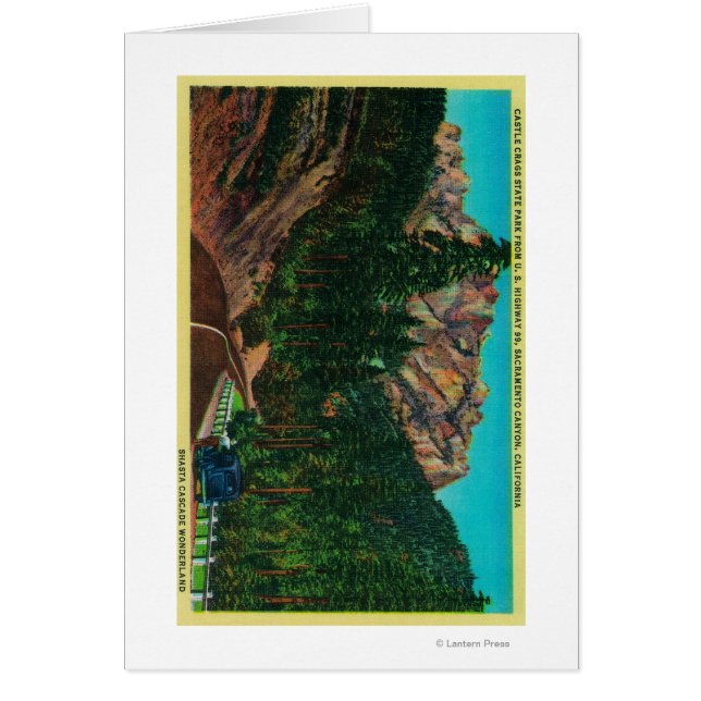 Castle Crags State Park från USA 99 Hälsningskort (Framsidan)