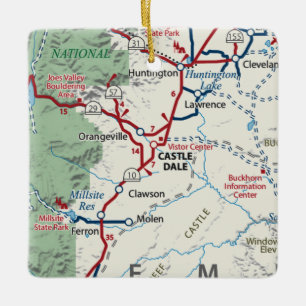 Castle Dale Utah Karta Julgransprydnad Keramik