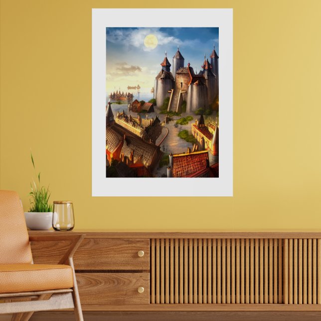 Castle Digital Fantasy Art Poster #04 (Vardagsrum 2)