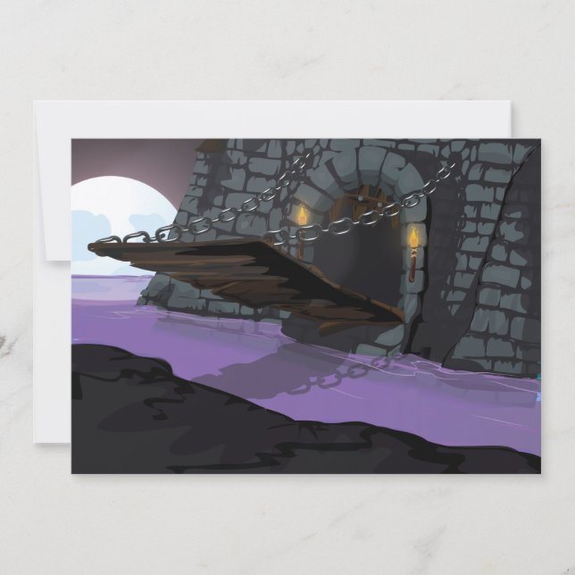 Castle Drabridge och Moat Inbjudningar (Framsida)