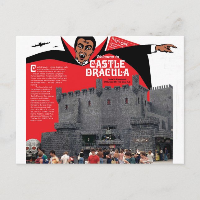 Castle Dracula i Wildwood, New jersey Vykort (Framsida)