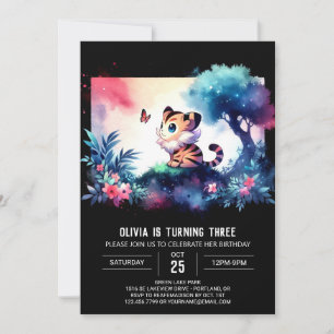 Castle Fantasy Tiger Birthday Inbjudningar