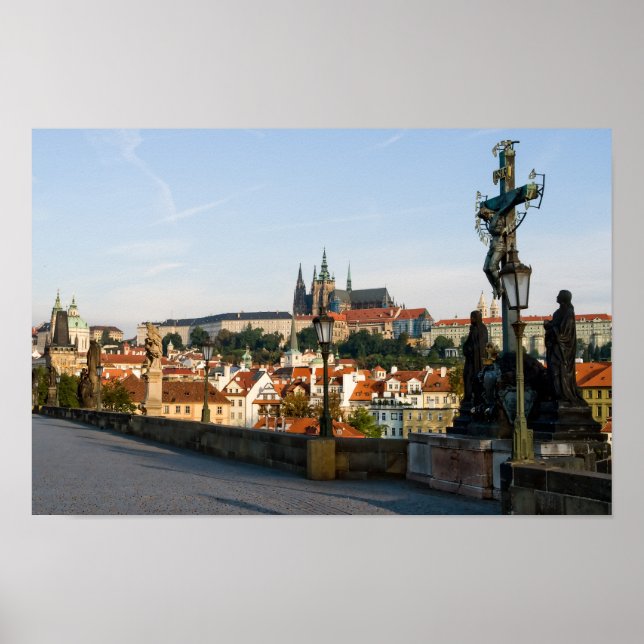 Castle från Charles bro i Prag Poster (Framsidan)