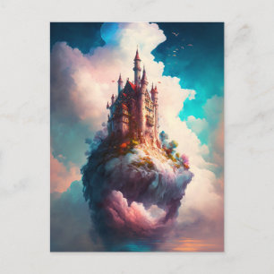 Castle Himlar Clouds Fantasy Art Postcard Vykort