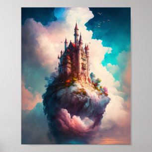 Castle Himlar Clouds Fantasy Art Poster