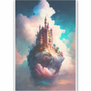 Castle Himlar Clouds Fantasy Art Sticker Klistermärken