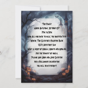 Castle i Mist Halloween fest Inbjudningar