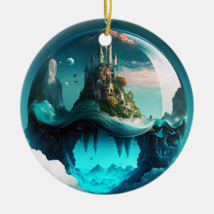 Castle in Crystal Boll Julgransprydnad Keramik