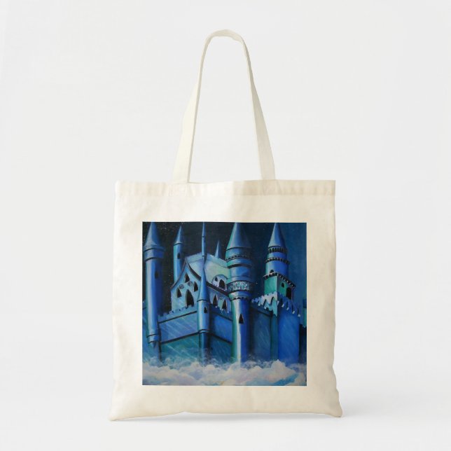 Castle in Himmel Tote Bag Tygkasse (Framsidan)