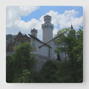 Castle in Hohenschwangau, Tysklandare Fyrkantig Klocka