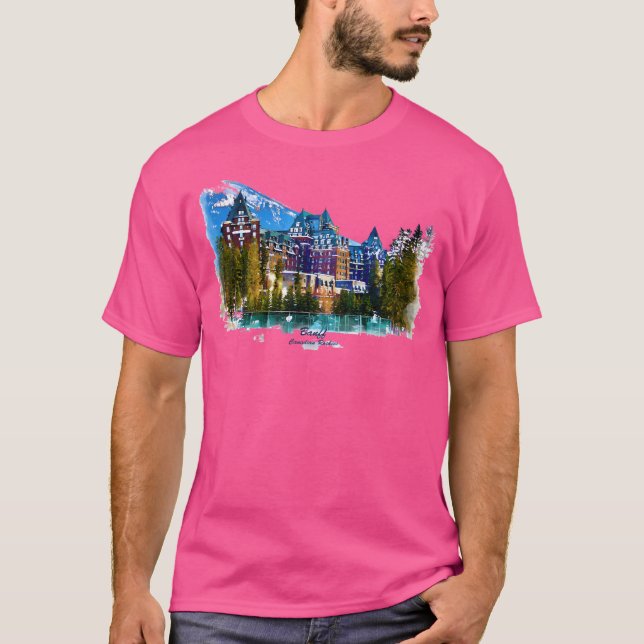 Castle in Mountains - Banff Alberta Canada Bas T Shirt (Framsida)
