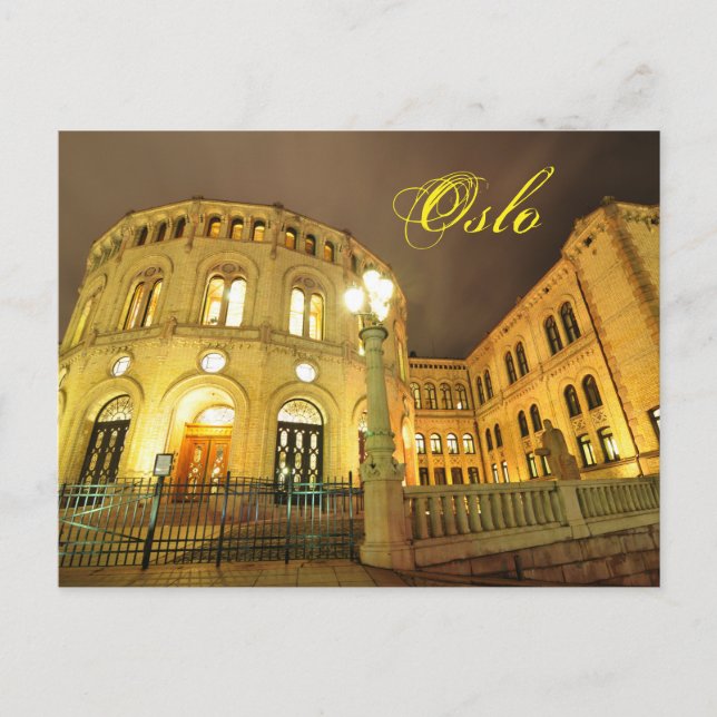 Castle in Oslo, Norge på natten Vykort (Framsida)