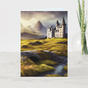 CASTLE IN SCOTLAND ART FÖDELSEDAGSKORT KORT