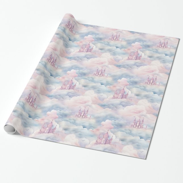 Castle in the Clouds Wrapping Papper Presentpapper (Utrullad)