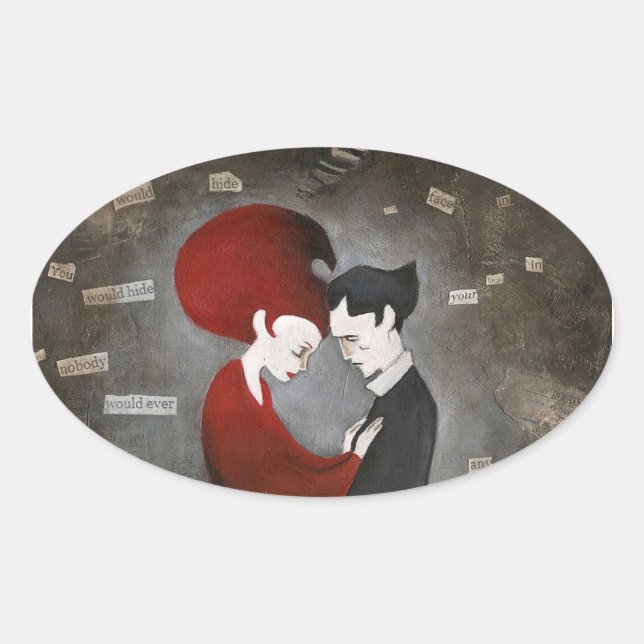 Castle-klistermärken Ovalt Klistermärke (Framsida)