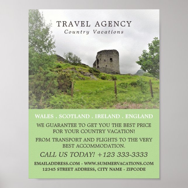 Castle Landscape, Travel Agency Advertising Poster (Framsidan)