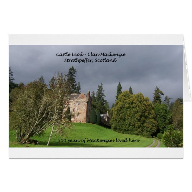 CASTLE LEOD - Scotland MacKenzie Klan Hälsningskort (Framsidan Horizontal)