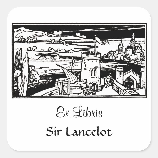 Castle liggande fyrkantigt klistermärke (Framsida)