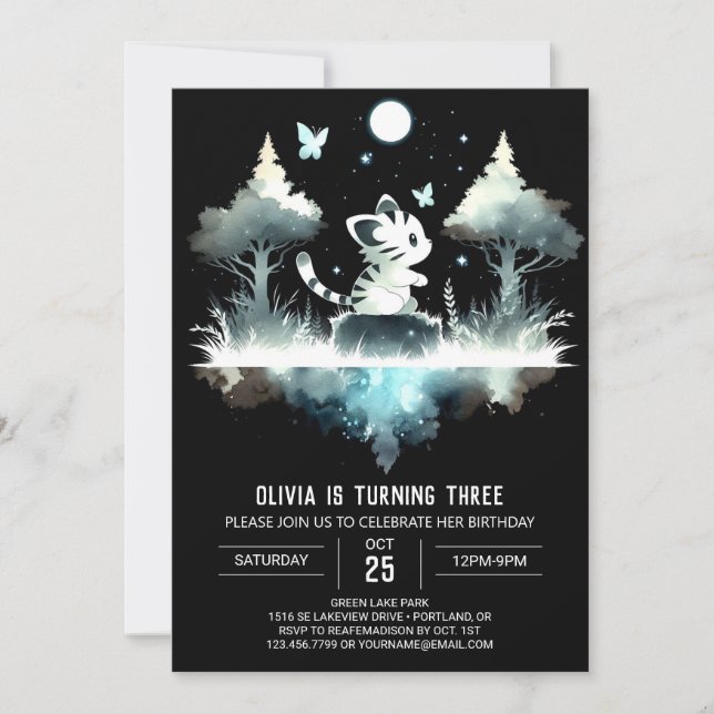 Castle Little Tiger Birthday Inbjudningar (Framsida)