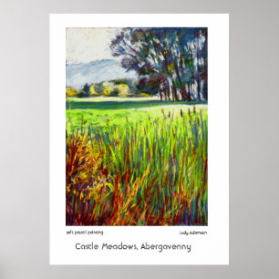 Castle Meadows, Abergavenny Print eller Poster