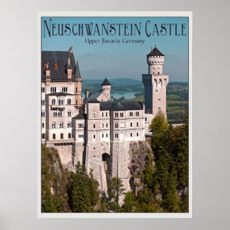 Castle Neuschwanstein från Marienbrücke - engelska Poster
