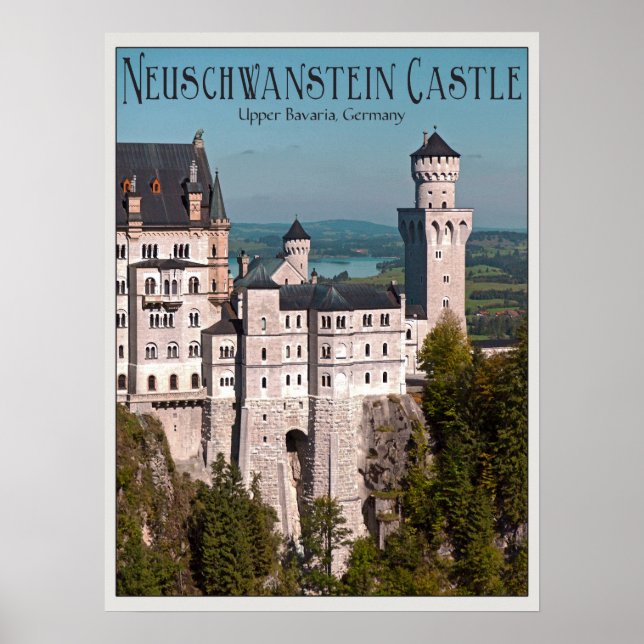 Castle Neuschwanstein från Marienbrücke - engelska Poster (Framsidan)