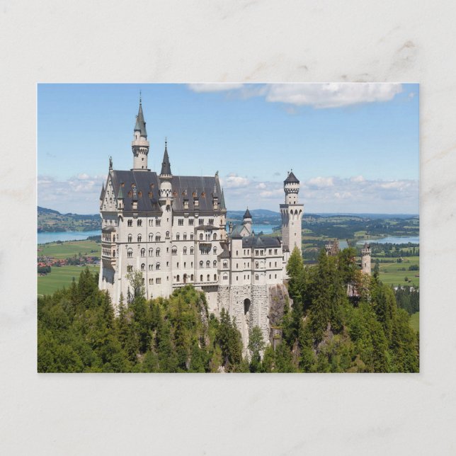 Castle Neuschwanstein vid Schwangau Bavaria German Vykort (Framsida)