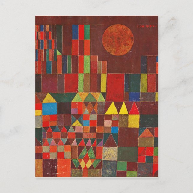 Castle och Sol, Paul Klee Expressionism  Vykort (Framsida)