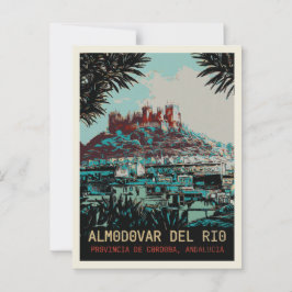 Castle of Almodovar del Rio illustration, Spanien Vykort